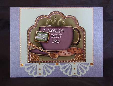 Worlds Best Dad Black Cup 3D Decoupage Sheet by Lady Rosemary Warboys