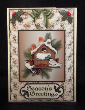 Christmas Robins and Friends Card Front with Step by Step by Lady Rosemary Warboys