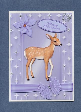 Little Reindeer in Purple Star Frame by Lady Rosemary Warboys