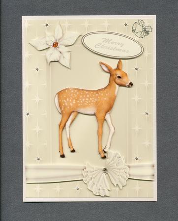 Little Reindeer in Cream Star Frame by Lady Rosemary Warboys