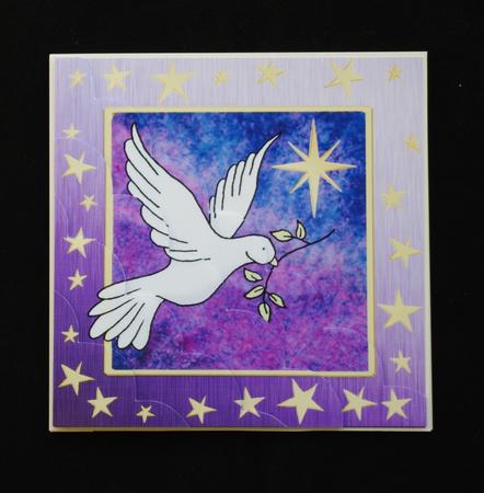 8 x 8 Xmas Dove Kit with Scalloped Corners by Lady Rosemary Warboys
