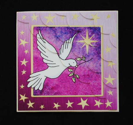 8 x 8 Xmas Dove Kit with Scalloped Corners by Lady Rosemary Warboys