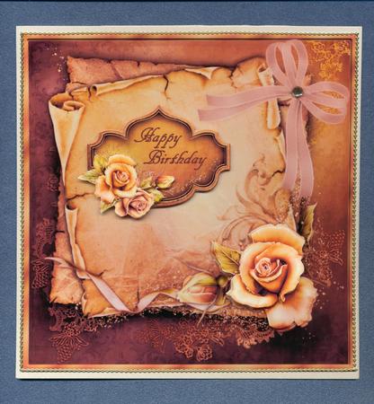Fall Roses Square Card Front with Step by Step by Lady Rosemary Warboys