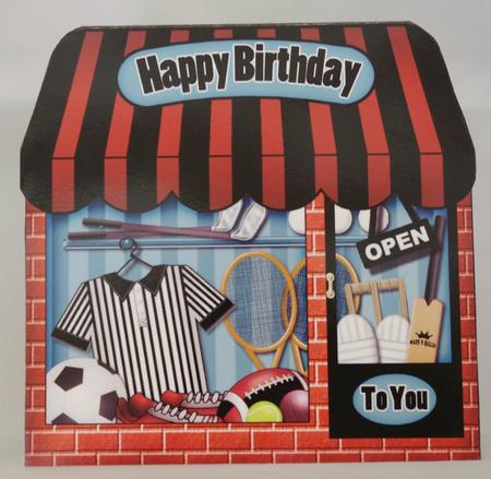 Bats N Balls Shaped Card Decoupage N Greetings by Lady Rosemary Warboys