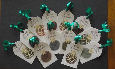 12 Tags with Christmas Baubles 2 by Lady Rosemary Warboys