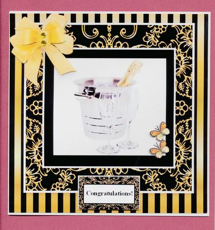 Black Gold for Men - Champagne - 8 x 8 Quick Card Front by Lady Rosemary Warboys