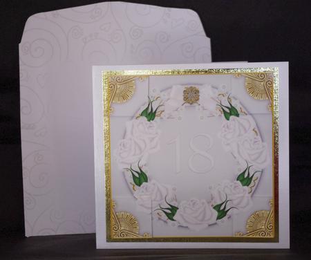 White Roses 18 Ring 8in Picture Sheet by Lady Rosemary Warboys