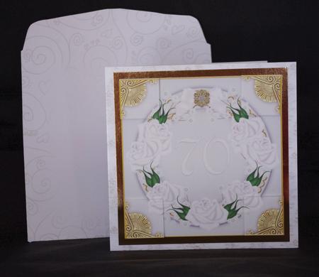 White Roses 70 Ring 8inch Picture Sheet by Lady Rosemary Warboys