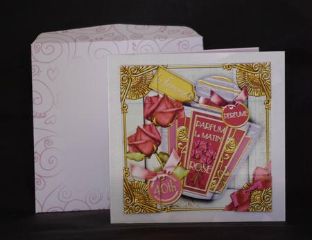 Rose Perfume 40th Birthday 8in Picture Topper by Lady Rosemary Warboys