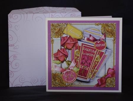 Rose Perfume 50th Birthday 8in Picture Topper by Lady Rosemary Warboys