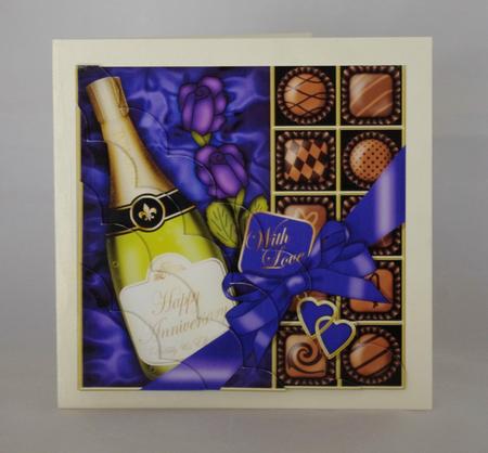 8 x 8 Anniv Champers Chocs N Roses Scalloped Corner Kit by Lady Rosemary Warboys