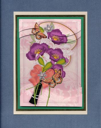 Purple Iris Fan 7x5in Swirvey Top Bottom Stacker by Lady Rosemary Warboys