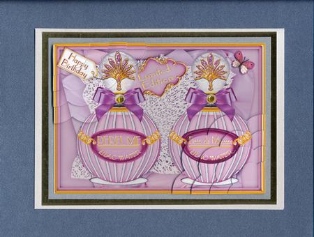 Lilac Perfume Birthday Set 7x5 Scallop Duo Corner Stacker by Lady Rosemary Warboys