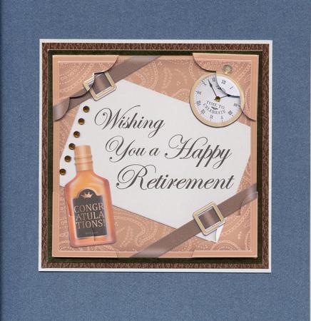 8 x 8 Retirement Scalloped Corner Side Stcker Topper by Lady Rosemary Warboys