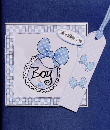 New Baby Boy Quick Card with Wavy Corner Side Stacker by Lady Rosemary Warboys
