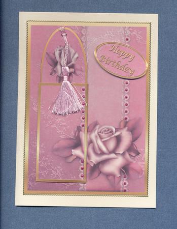 Bookmark Card - Pink Roses by Lady Rosemary Warboys