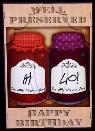 A5 Novelty Well Preserved 40th Birthday Jams Scallop N Pyram by Lady Rosemary Warboys