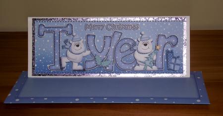 Xmas Large Dl Tyler Quick Card with Bears N 3D Decoupage by Lady Rosemary Warboys