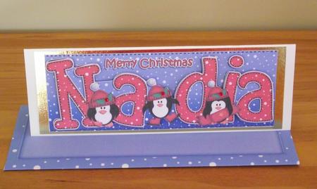 Xmas Large Dl Nadia Quick Card N 3D Decoupage by Lady Rosemary Warboys