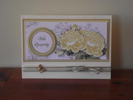 Lemon Roses with Sympathy Dl Decoupage Topper by Lady Rosemary Warboys