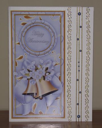 Blue Wedding Bells Happy Anniversary Dl Topdown Topper by Lady Rosemary Warboys