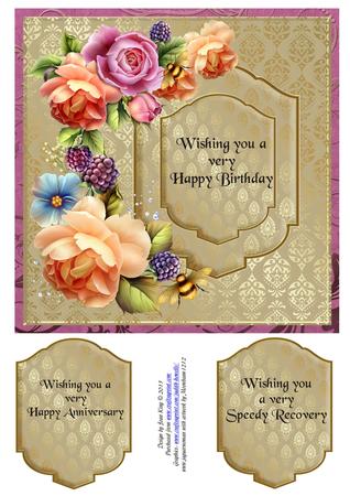 Gold and Silver Damask Mats and Papers Cu by Lady Rosemary Warboys
