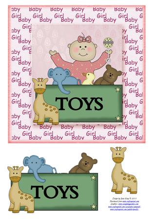 5x5 Baby Girl Card Fronts by Lady Rosemary Warboys