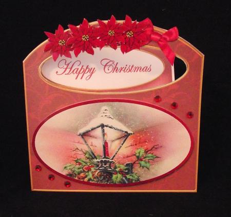 C Lantern Happy Christmas Aperture Decoupage Card Mini Kit by Lady Rosemary Warboys