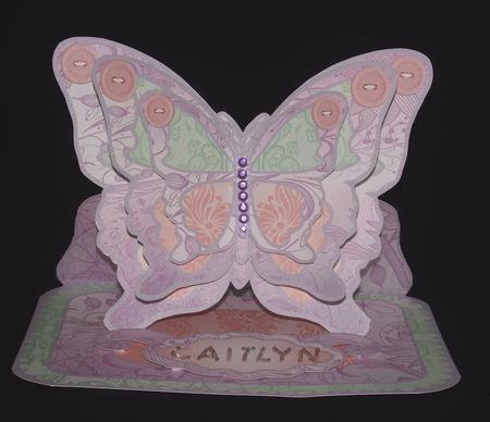 Layered Butterfly Easel - Pastel Patchwork by Lady Rosemary Warboys