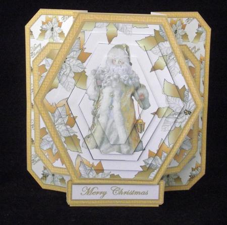 3D Double Pop-out - Golden Santa by Lady Rosemary Warboys
