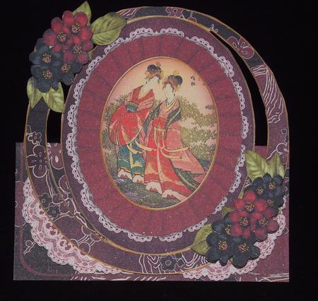Oriental Ladies Oval Over 3D Mini Card Kit by Lady Rosemary Warboys