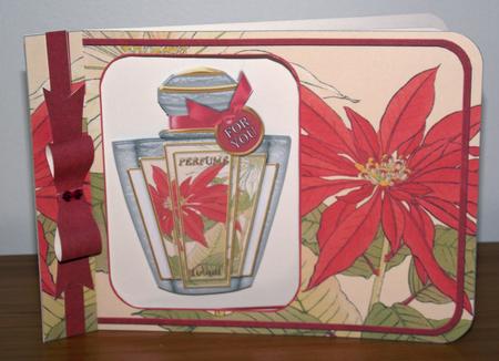 Red Poinsettias Perfume 7x5inch Aperture Card Mini Kit by Lady Rosemary Warboys