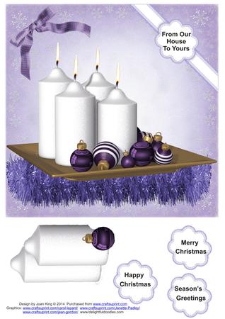 Cu Xmas Candles & Bows by Lady Rosemary Warboys