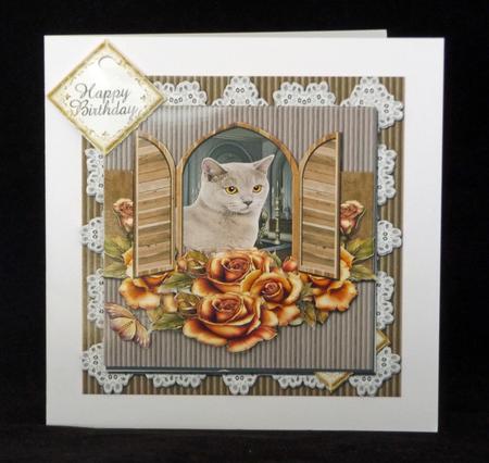 Cute Kitten Topper in Autumn Tones by Lady Rosemary Warboys