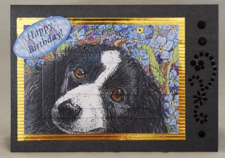 Forget Me Not Border Collie Dog Topper and Pyramid by Lady Rosemary Warboys