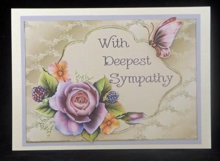 Sympathy English Rose Card Front by Lady Rosemary Warboys
