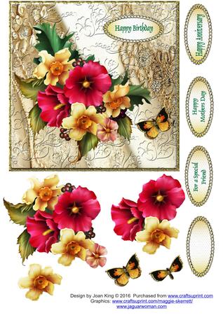 Set of 6 Wedding Themed Textured Mats #2 by Lady Rosemary Warboys