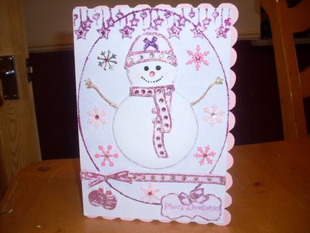 Girly Christmas Snowman Decoupage by JOANNA HOGGER