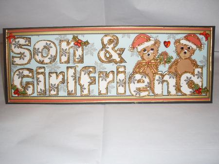 Christmas Teddies Son and Girlfriend Large Dl by JOANNA HOGGER