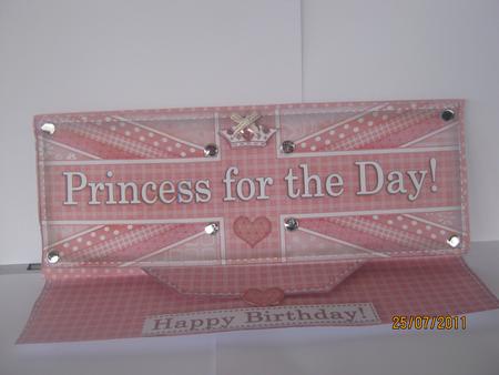 Large Dl Uk Shabby Flag Princess for the Day! Easel Card Kit by JOANNA HOGGER
