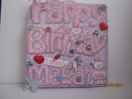3D Megan is 1 with Teddies Pop Out Word Card Kit by JOANNA HOGGER