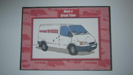 White Van Mans Birthday (red) - A5 by JOANNA HOGGER