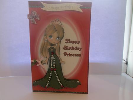 Princess Black Dress Quick Card Front with Decoupage by JOANNA HOGGER
