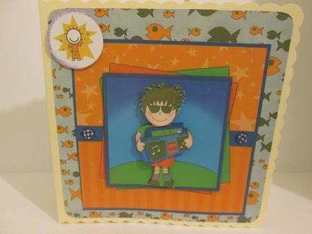 Jaz's Boom Box Quick Card with 3D Decoupage by JOANNA HOGGER