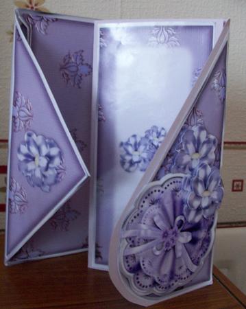 Fancy Floral Teardrop Card Kit in Violet by Joanna Swinton