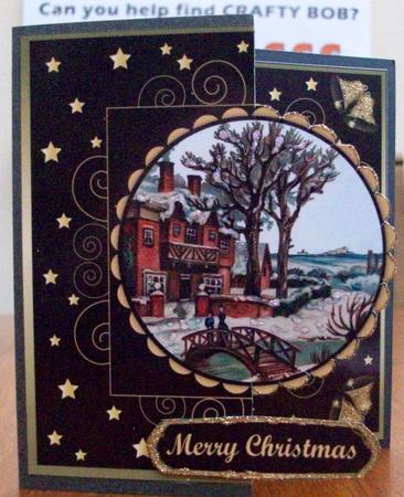 Christmas Scene Fold Back in Black by Joanna Swinton