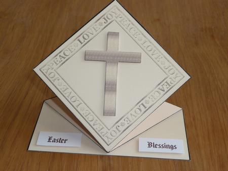 Peace Love Joy Cross Pop Up Spring Card by Joanne Brangham