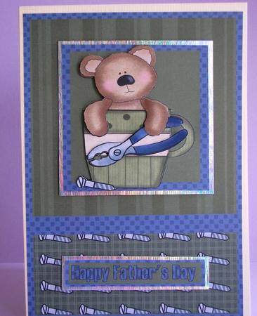 Teacup DIY Bear Decoupage Card Front by Joanne Brangham