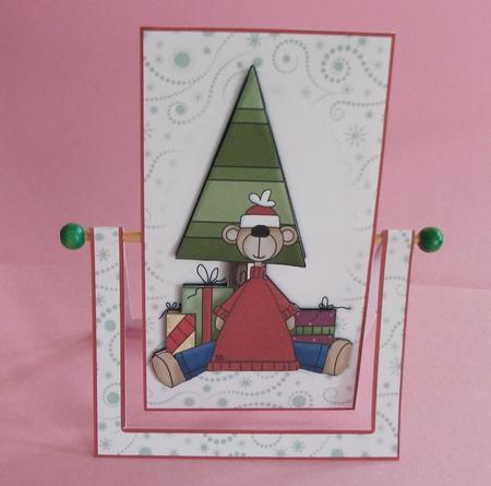 Christmas Teddy Spinner Card by Joanne Brangham