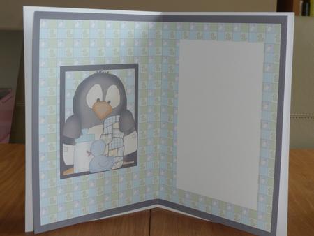Baby Penguin Pingu Boy Card Insert 1 by Joanne Brangham